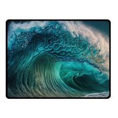 Tsunami Waves Ocean Sea Water Rough Seas Fleece Blanket (small) by uniart180623