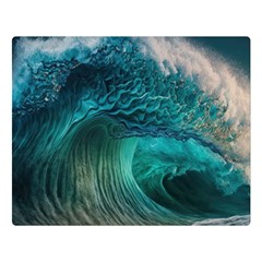 Tsunami Waves Ocean Sea Water Rough Seas Two Sides Premium Plush Fleece Blanket (large) by uniart180623