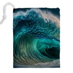 Tsunami Waves Ocean Sea Water Rough Seas Drawstring Pouch (5XL) Back