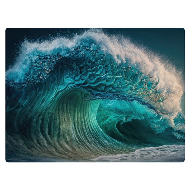 Tsunami Waves Ocean Sea Water Rough Seas Premium Plush Fleece Blanket (Extra Small)