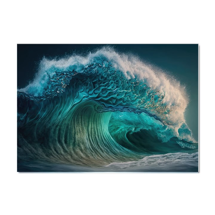 Tsunami Waves Ocean Sea Water Rough Seas Crystal Sticker (A4)