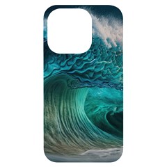 Tsunami Waves Ocean Sea Water Rough Seas Iphone 14 Pro Black Uv Print Case by uniart180623