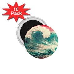 Storm Tsunami Waves Ocean Sea Nautical Nature Painting 1 75  Magnets (10 Pack)  by uniart180623