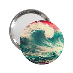 Storm Tsunami Waves Ocean Sea Nautical Nature Painting 2 25  Handbag Mirrors by uniart180623