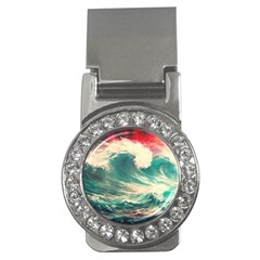 Storm Tsunami Waves Ocean Sea Nautical Nature Painting Money Clips (cz)  by uniart180623