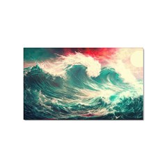 Storm Tsunami Waves Ocean Sea Nautical Nature Painting Sticker (rectangular) by uniart180623