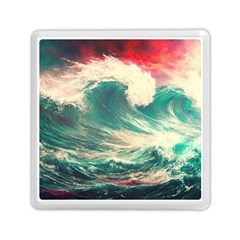 Storm Tsunami Waves Ocean Sea Nautical Nature Painting Memory Card Reader (square) by uniart180623