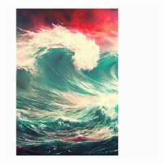 Storm Tsunami Waves Ocean Sea Nautical Nature Painting Small Garden Flag (two Sides) by uniart180623