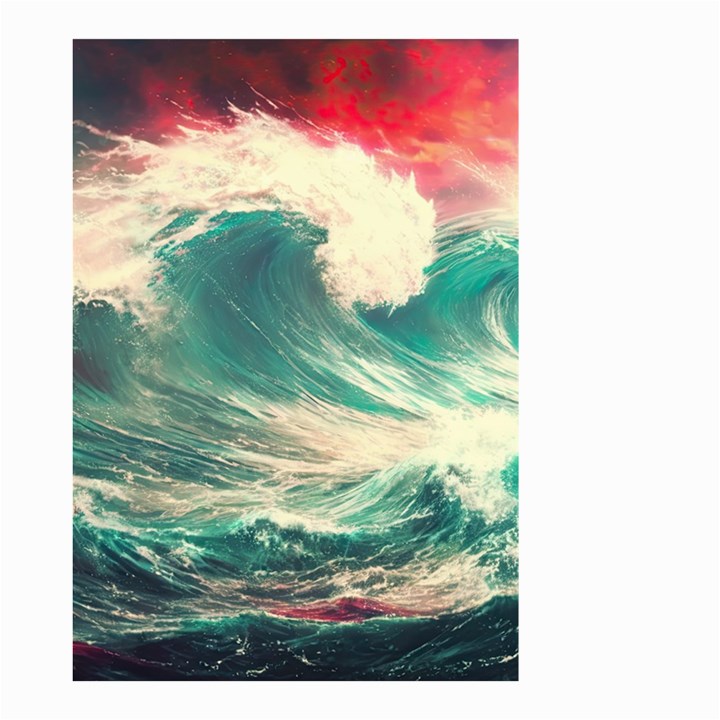 Storm Tsunami Waves Ocean Sea Nautical Nature Painting Small Garden Flag (Two Sides)