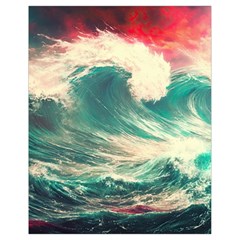 Storm Tsunami Waves Ocean Sea Nautical Nature Painting Drawstring Bag (small) by uniart180623