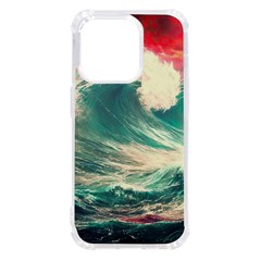 Storm Tsunami Waves Ocean Sea Nautical Nature Painting Iphone 14 Pro Tpu Uv Print Case by uniart180623