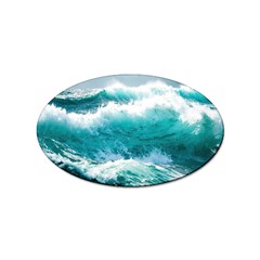 Waves Ocean Sea Tsunami Nautical Blue Sea Sticker (oval) by uniart180623