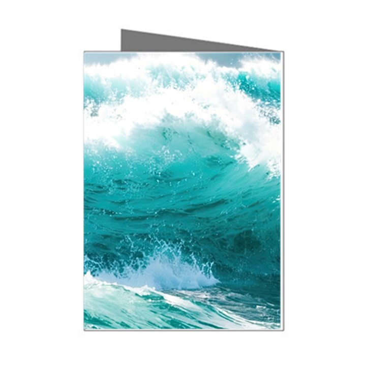 Waves Ocean Sea Tsunami Nautical Blue Sea Mini Greeting Cards (Pkg of 8)