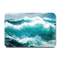 Waves Ocean Sea Tsunami Nautical Blue Sea Small Doormat by uniart180623