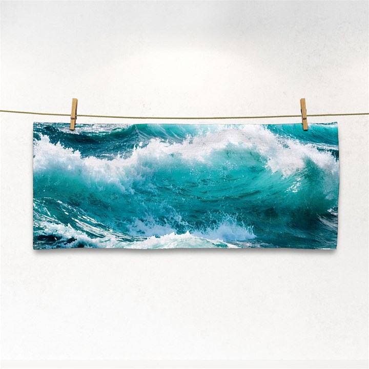 Waves Ocean Sea Tsunami Nautical Blue Sea Hand Towel