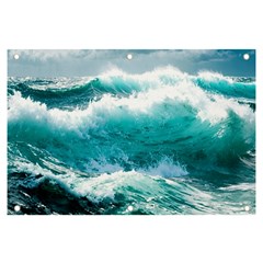 Waves Ocean Sea Tsunami Nautical Blue Sea Banner And Sign 6  X 4  by uniart180623