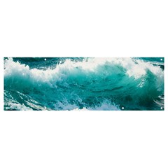 Waves Ocean Sea Tsunami Nautical Blue Sea Banner And Sign 12  X 4 