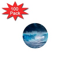 Thunderstorm Storm Tsunami Waves Ocean Sea 1  Mini Magnets (100 Pack)  by uniart180623