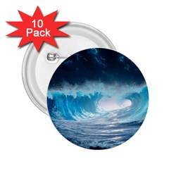 Thunderstorm Storm Tsunami Waves Ocean Sea 2 25  Buttons (10 Pack)  by uniart180623