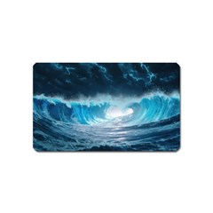 Thunderstorm Storm Tsunami Waves Ocean Sea Magnet (name Card) by uniart180623