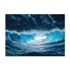 Thunderstorm Storm Tsunami Waves Ocean Sea Sticker A4 (100 Pack) by uniart180623