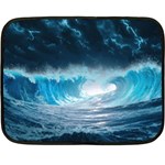 Thunderstorm Storm Tsunami Waves Ocean Sea Two Sides Fleece Blanket (Mini) 35 x27  Blanket Front