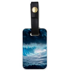 Thunderstorm Storm Tsunami Waves Ocean Sea Luggage Tag (one Side) by uniart180623