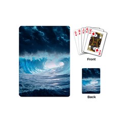 Thunderstorm Storm Tsunami Waves Ocean Sea Playing Cards Single Design (mini) by uniart180623