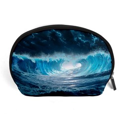 Thunderstorm Storm Tsunami Waves Ocean Sea Accessory Pouch (large) by uniart180623