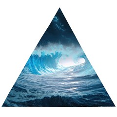 Thunderstorm Storm Tsunami Waves Ocean Sea Wooden Puzzle Triangle by uniart180623