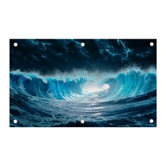 Thunderstorm Storm Tsunami Waves Ocean Sea Banner And Sign 5  X 3  by uniart180623