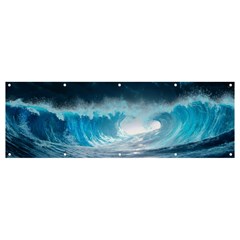 Thunderstorm Storm Tsunami Waves Ocean Sea Banner And Sign 12  X 4 