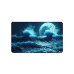 Moonlight High Tide Storm Tsunami Waves Ocean Sea Magnet (Name Card) Front