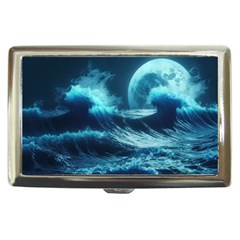 Moonlight High Tide Storm Tsunami Waves Ocean Sea Cigarette Money Case by uniart180623