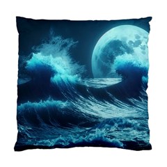 Moonlight High Tide Storm Tsunami Waves Ocean Sea Standard Cushion Case (one Side) by uniart180623