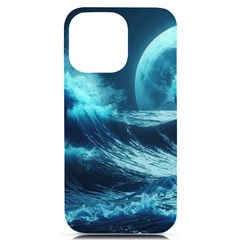 Moonlight High Tide Storm Tsunami Waves Ocean Sea Iphone 14 Pro Max Black Uv Print Case