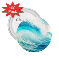 Tsunami Waves Ocean Sea Nautical Nature Water Nature 2 25  Buttons (100 Pack)  by uniart180623