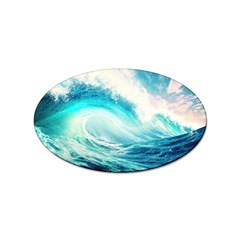 Tsunami Waves Ocean Sea Nautical Nature Water Nature Sticker (oval) by uniart180623