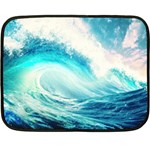 Tsunami Waves Ocean Sea Nautical Nature Water Nature Fleece Blanket (Mini) 35 x27  Blanket