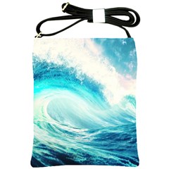 Tsunami Waves Ocean Sea Nautical Nature Water Nature Shoulder Sling Bag by uniart180623