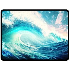 Tsunami Waves Ocean Sea Nautical Nature Water Nature Fleece Blanket (large) by uniart180623