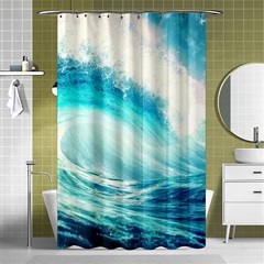 Tsunami Waves Ocean Sea Nautical Nature Water Nature Shower Curtain 48  X 72  (small)  by uniart180623