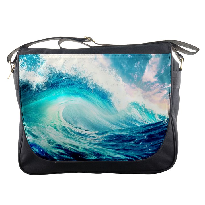 Tsunami Waves Ocean Sea Nautical Nature Water Nature Messenger Bag