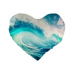 Tsunami Waves Ocean Sea Nautical Nature Water Nature Standard 16  Premium Heart Shape Cushions Front