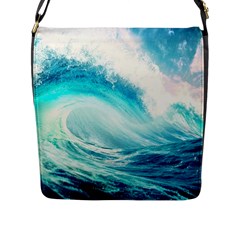 Tsunami Waves Ocean Sea Nautical Nature Water Nature Flap Closure Messenger Bag (l) by uniart180623