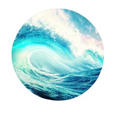 Tsunami Waves Ocean Sea Nautical Nature Water Nature Mini Round Pill Box by uniart180623