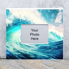 Tsunami Waves Ocean Sea Nautical Nature Water Nature White Wall Photo Frame 5  X 7  by uniart180623