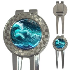 Thunderstorm Tsunami Tidal Wave Ocean Waves Sea 3-in-1 Golf Divots by uniart180623