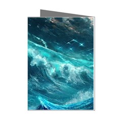 Thunderstorm Tsunami Tidal Wave Ocean Waves Sea Mini Greeting Cards (pkg Of 8) by uniart180623