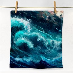 Thunderstorm Tsunami Tidal Wave Ocean Waves Sea Face Towel by uniart180623